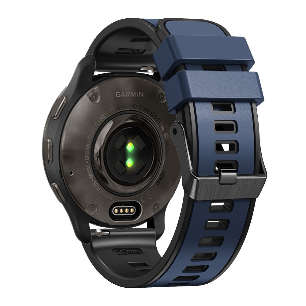20mm Universal dual color silicone strap - Dark Blue / Black#serie_13