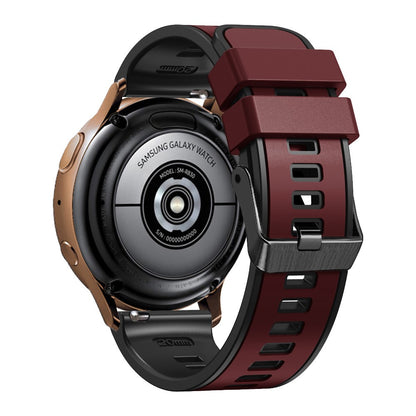 20mm Universal dual color silicone strap - Wine Red / Black#serie_7