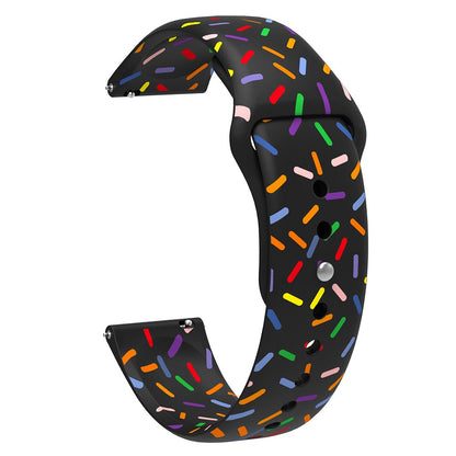 22mm Universal color dot silicone strap - Black#serie_5