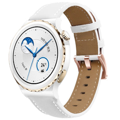 Mega Sejt Ægte Læder Universal Rem passer til Smartwatch - Hvid#serie_4