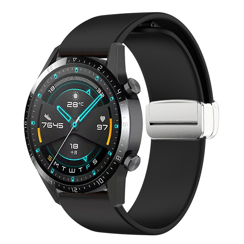 Elegant Ægte Læder Universal Rem passer til Smartwatch - Sort#serie_1