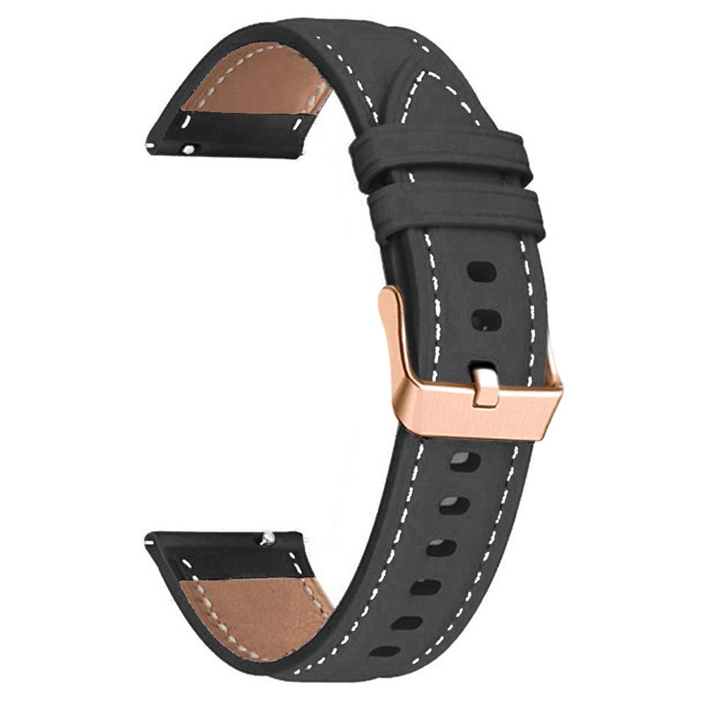 Fantastisk Ægte Læder Universal Rem passer til Smartwatch - Sort#serie_1