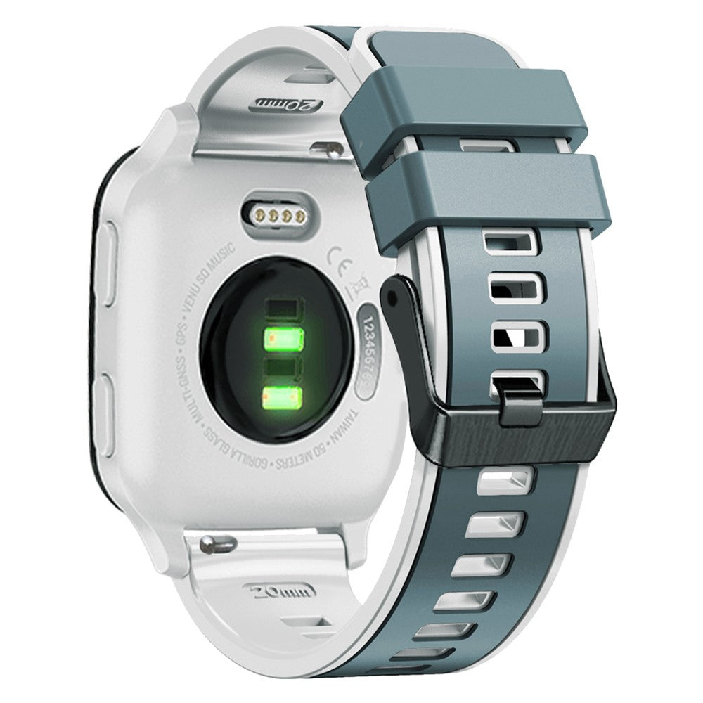 18mm Universal dual color silicone strap - Blue Grey / White#serie_11