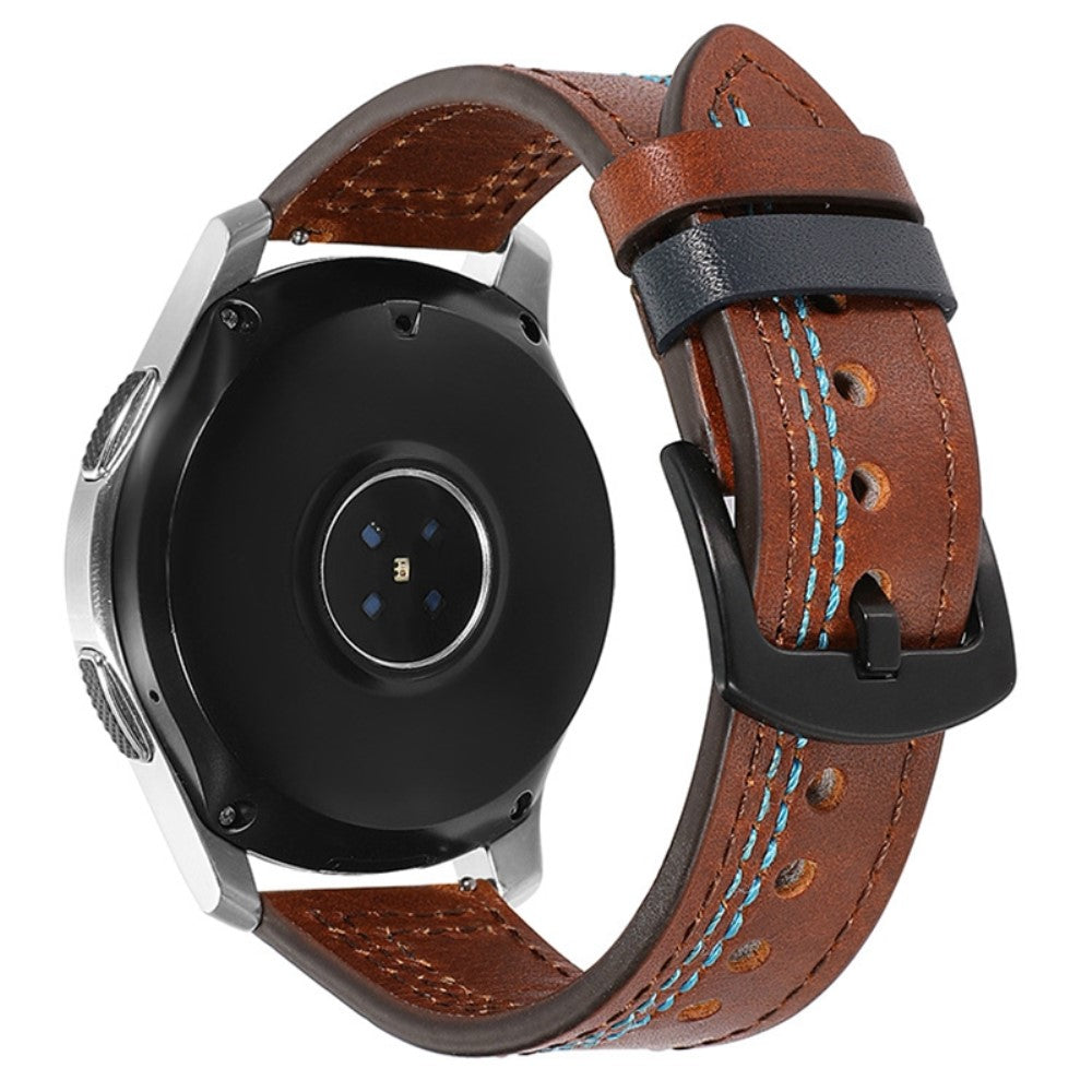 22mm Universal leather strap - Dark Brown / Baby Blue#serie_8