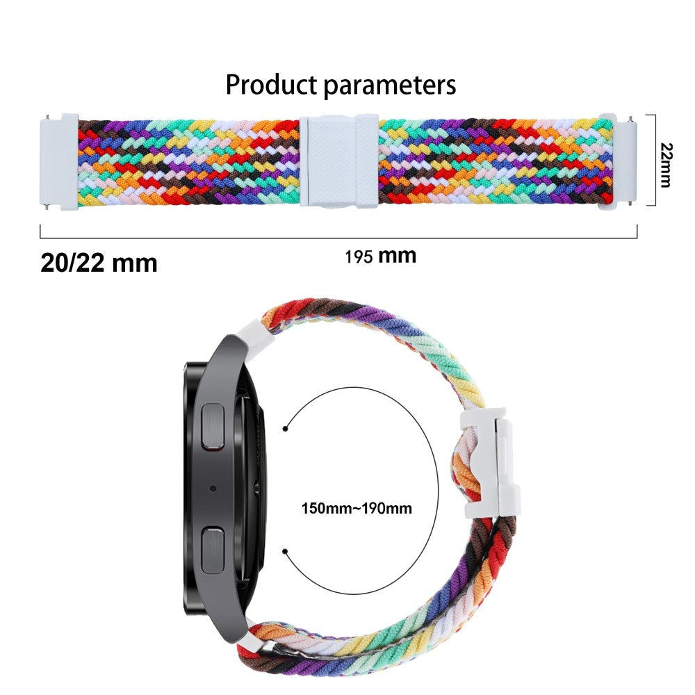 Stilfuld Nylon Universal Rem passer til Smartwatch - Pink#serie_17