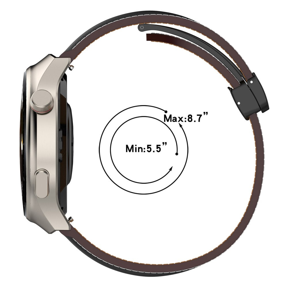 Helt Vildt Flot Ægte Læder Universal Rem passer til Smartwatch - Brun#serie_8