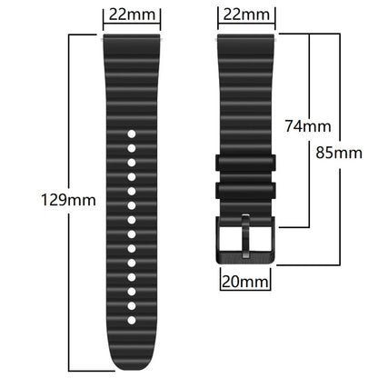 22mm Universal dual-color silicone strap with black buckle - Orange+Black#serie_3
