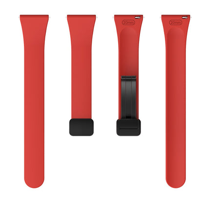 Smuk Metal Og Silikone Universal Rem passer til Smartwatch - Rød#serie_5