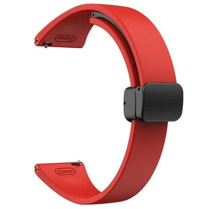 20mm Universal silicone strap with black buckle - Red#serie_5