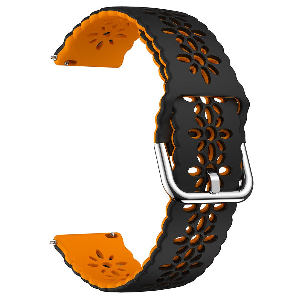 20mm Universal dual color blossom hollow strap - Black+Orange#serie_1