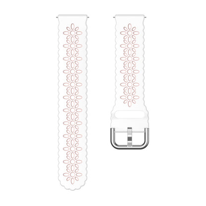 Rigtigt Godt Metal Og Silikone Universal Rem passer til Smartwatch - Hvid#serie_2