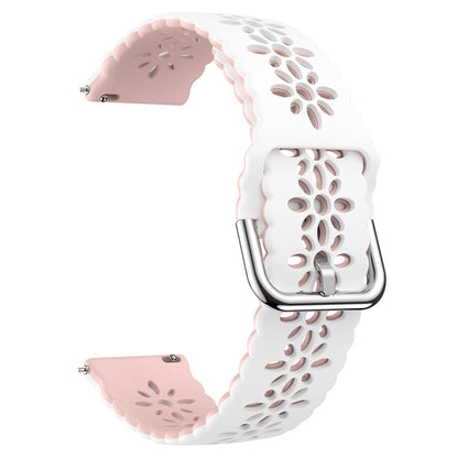 20mm Universal dual color blossom hollow strap - White+Pink#serie_2