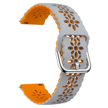 20mm Universal dual color blossom hollow strap - Light Grey+ Orange#serie_9