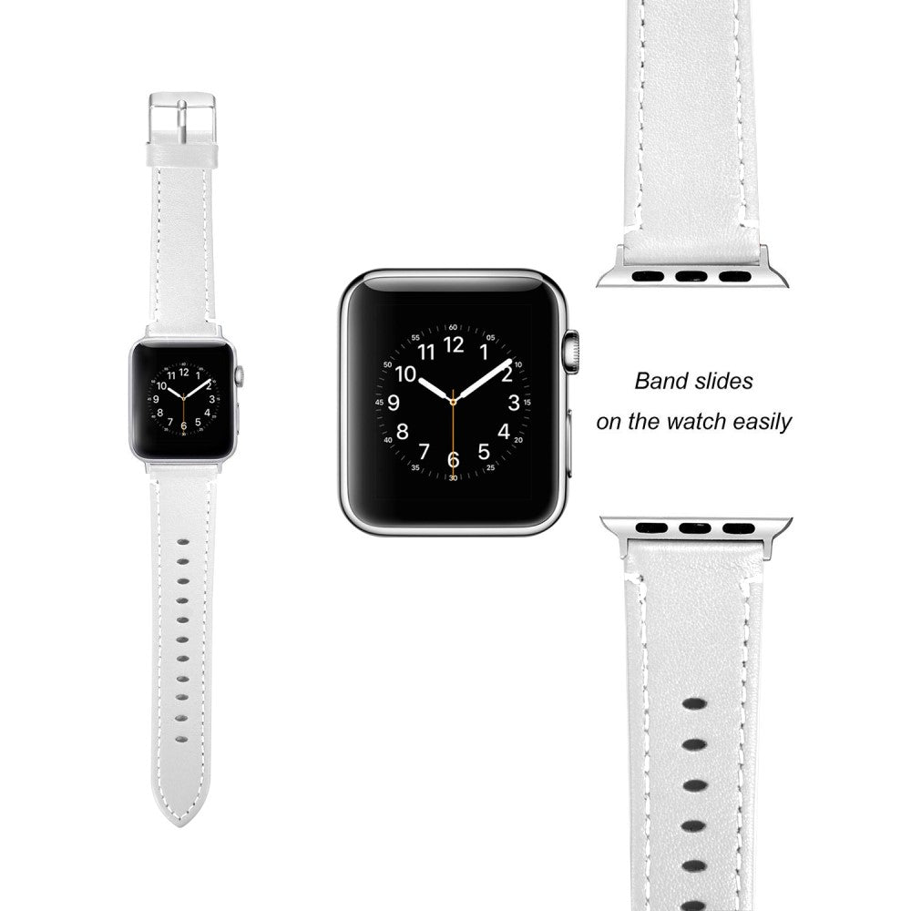 Ægte læder Cover passer til Apple Watch Ultra - Hvid#serie_3