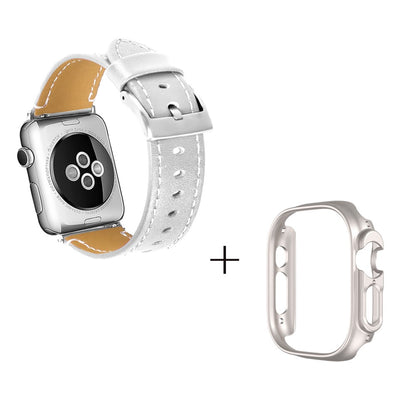 Ægte læder Cover passer til Apple Watch Ultra - Hvid#serie_3