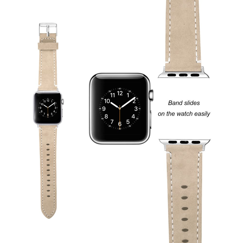 Ægte læder Cover passer til Apple Watch Ultra - Sølv#serie_2