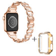 Apple Watch Ultra rhinestone décor alloy strap with cover - Rose Gold