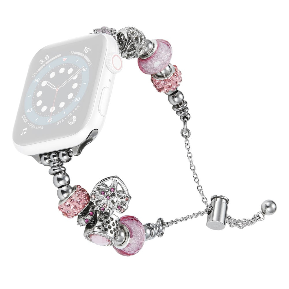 Mega Godt Metal Og Rhinsten Universal Rem passer til Apple Smartwatch - Sølv#serie_1