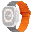 Apple Watch Series 8 (41mm) color match silicone strap - Grey / Orange