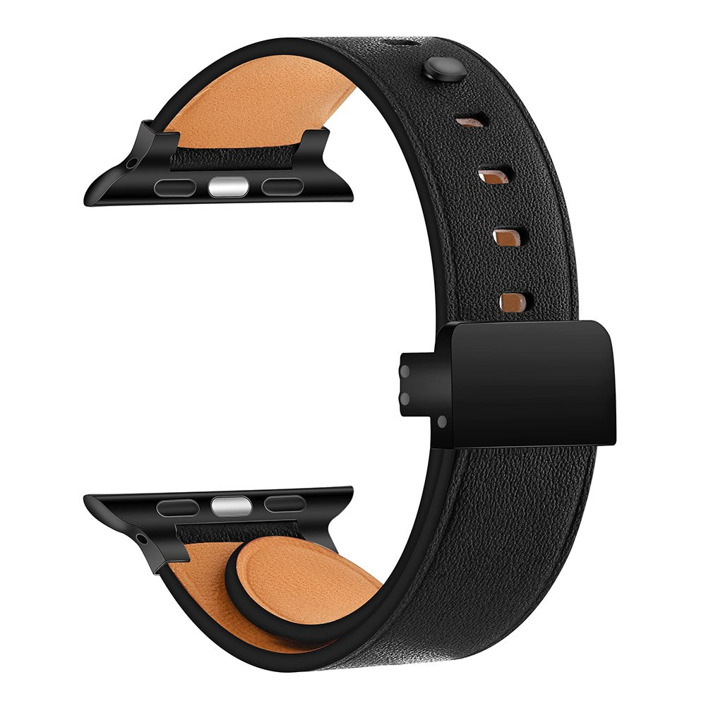 Meget Fantastisk Ægte Læder Universal Rem passer til Apple Smartwatch - Sort#serie_1