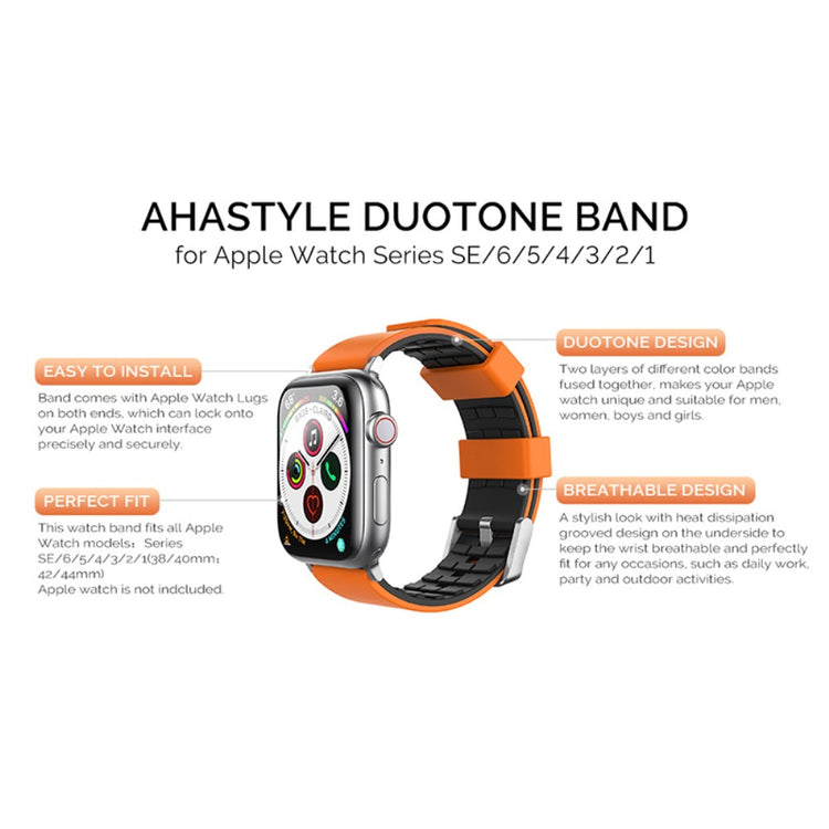 Super Pænt Silikone Universal Rem passer til Apple Smartwatch - Orange#serie_1