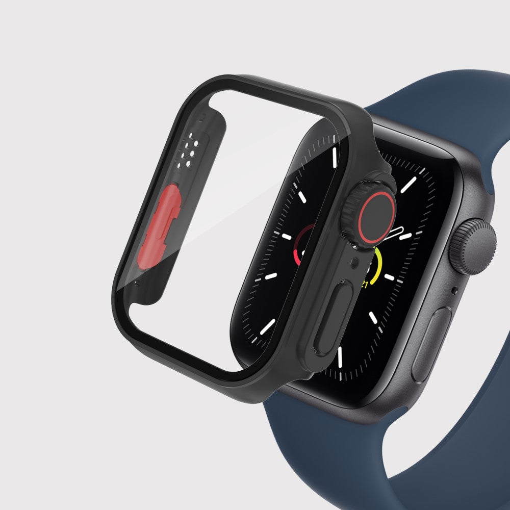 Godt Apple Watch Series 8 (45mm) / Apple Watch Series 7 45mm Cover med Skærmbeskytter i  - Sort#serie_1