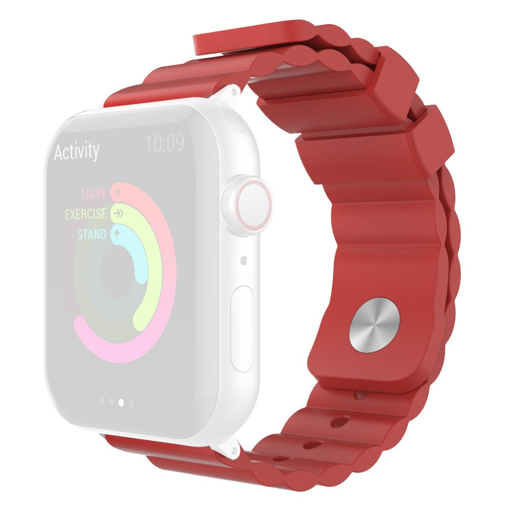 Rigtigt Slidstærk Silikone Universal Rem passer til Apple Smartwatch - Rød#serie_2