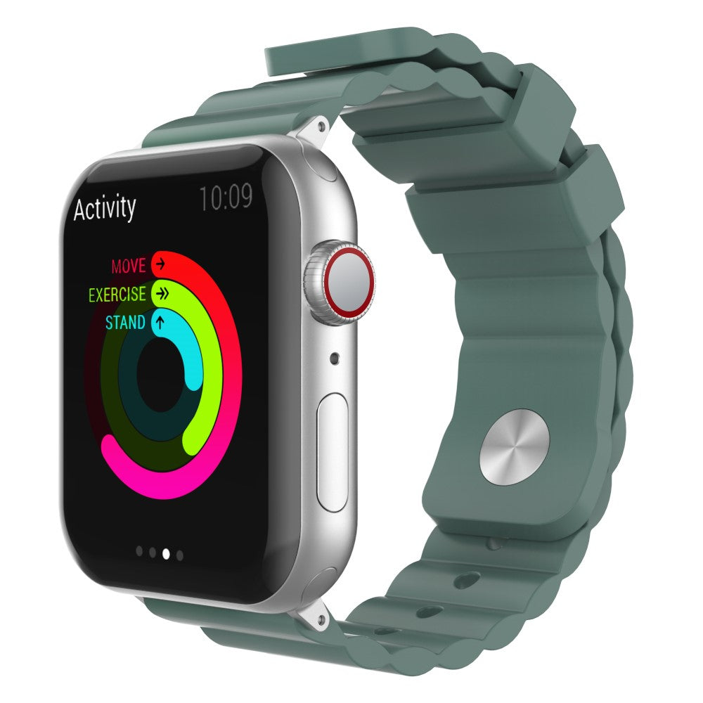 Rigtigt Slidstærk Silikone Universal Rem passer til Apple Smartwatch - Grøn#serie_3