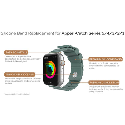 Rigtigt Slidstærk Silikone Universal Rem passer til Apple Smartwatch - Blå#serie_4
