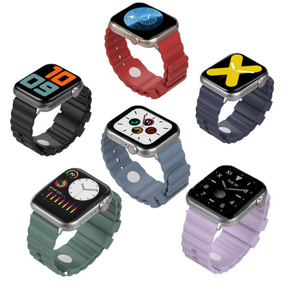 Rigtigt Slidstærk Silikone Universal Rem passer til Apple Smartwatch - Blå#serie_4