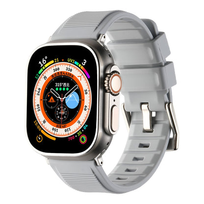 Meget Holdbart Silikone Universal Rem passer til Apple Smartwatch - Sølv#serie_12