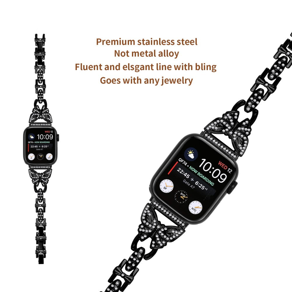Flot Metal Universal Rem passer til Apple Smartwatch - Sort#serie_1