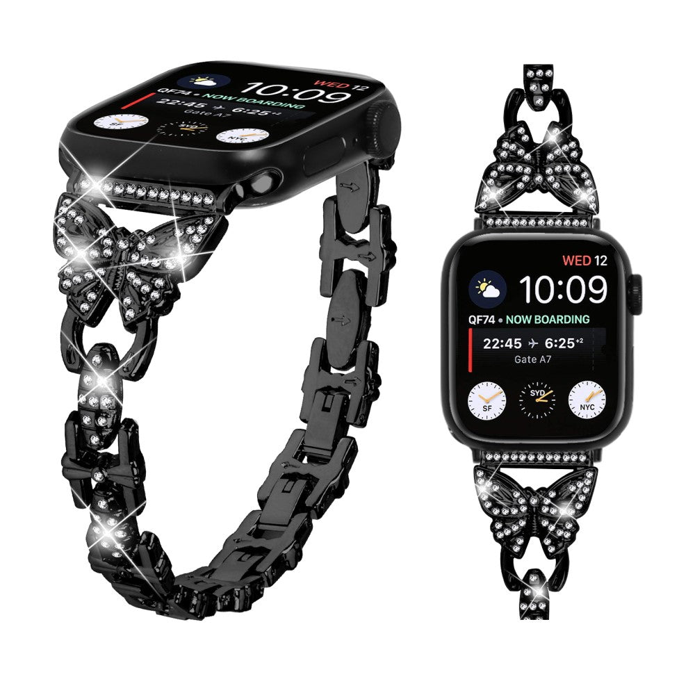 Flot Metal Universal Rem passer til Apple Smartwatch - Sort#serie_1