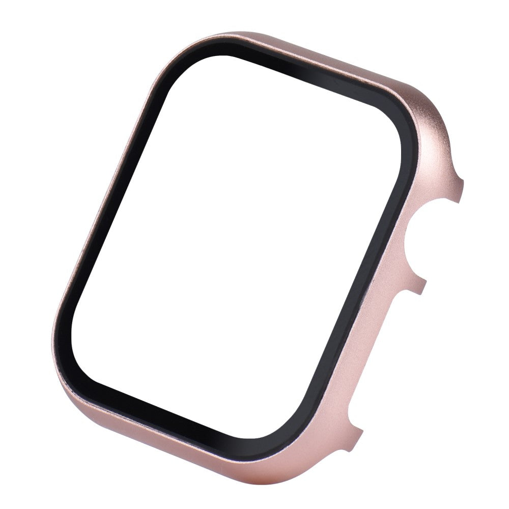 Super Fed Universal Cover med Skærmbeskytter i Metal og Hærdet Glas passer til Apple Smartwatch - Pink#serie_4