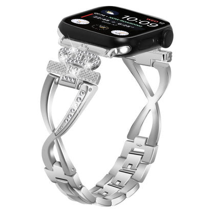 Vildt Rart Metal Og Rhinsten Universal Rem passer til Apple Smartwatch - Sølv#serie_3