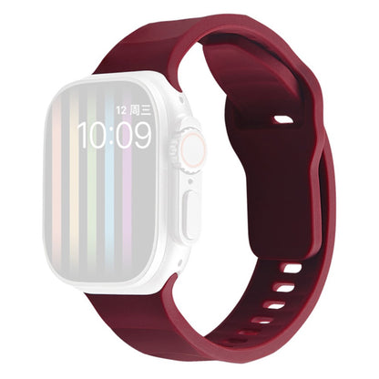 Apple Watch Series 9 41mm wavy style silicone strap - Wine Red#serie_1