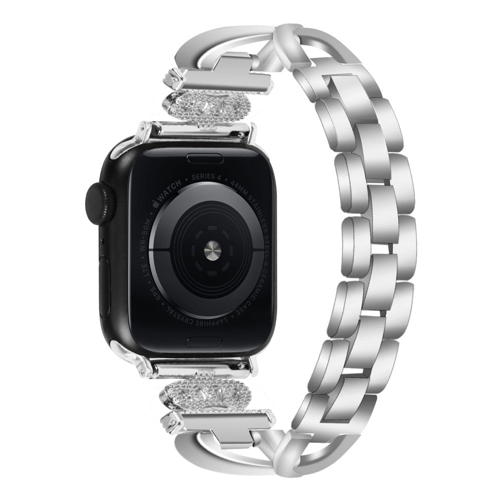 Meget Skøn Metal Og Rhinsten Universal Rem passer til Apple Smartwatch - Sølv#serie_3