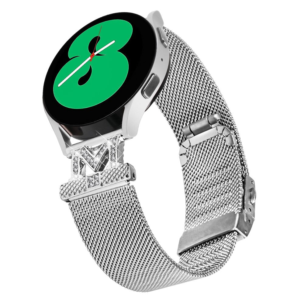 Vildt Fed Metal Og Rhinsten Universal Rem passer til Smartwatch - Sølv#serie_055
