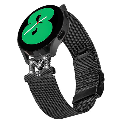 Fantastisk Metal Og Rhinsten Universal Rem passer til Smartwatch - Sort#serie_150