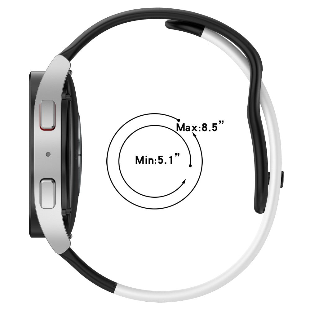 20mm Universal dual color silicone strap - Black / Grey#serie_4