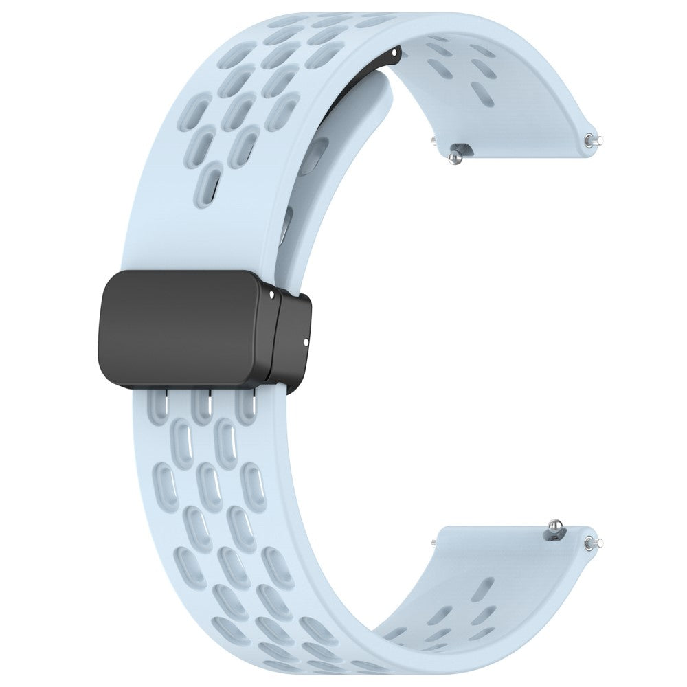 Helt Vildt Cool Metal Og Silikone Universal Rem passer til Smartwatch - Blå#serie_10