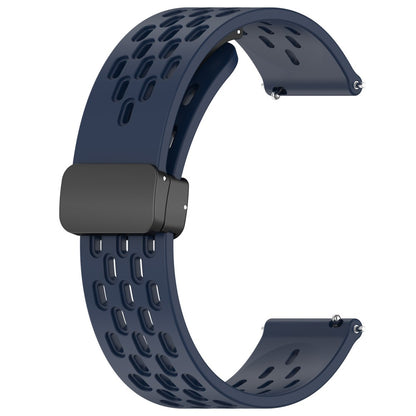 Helt Vildt Cool Metal Og Silikone Universal Rem passer til Smartwatch - Blå#serie_16