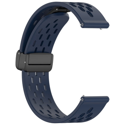 Helt Vildt Cool Metal Og Silikone Universal Rem passer til Smartwatch - Blå#serie_16