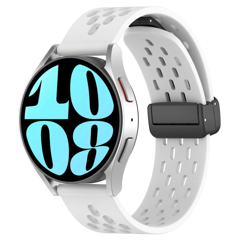 Helt Vildt Cool Metal Og Silikone Universal Rem passer til Smartwatch - Hvid#serie_2