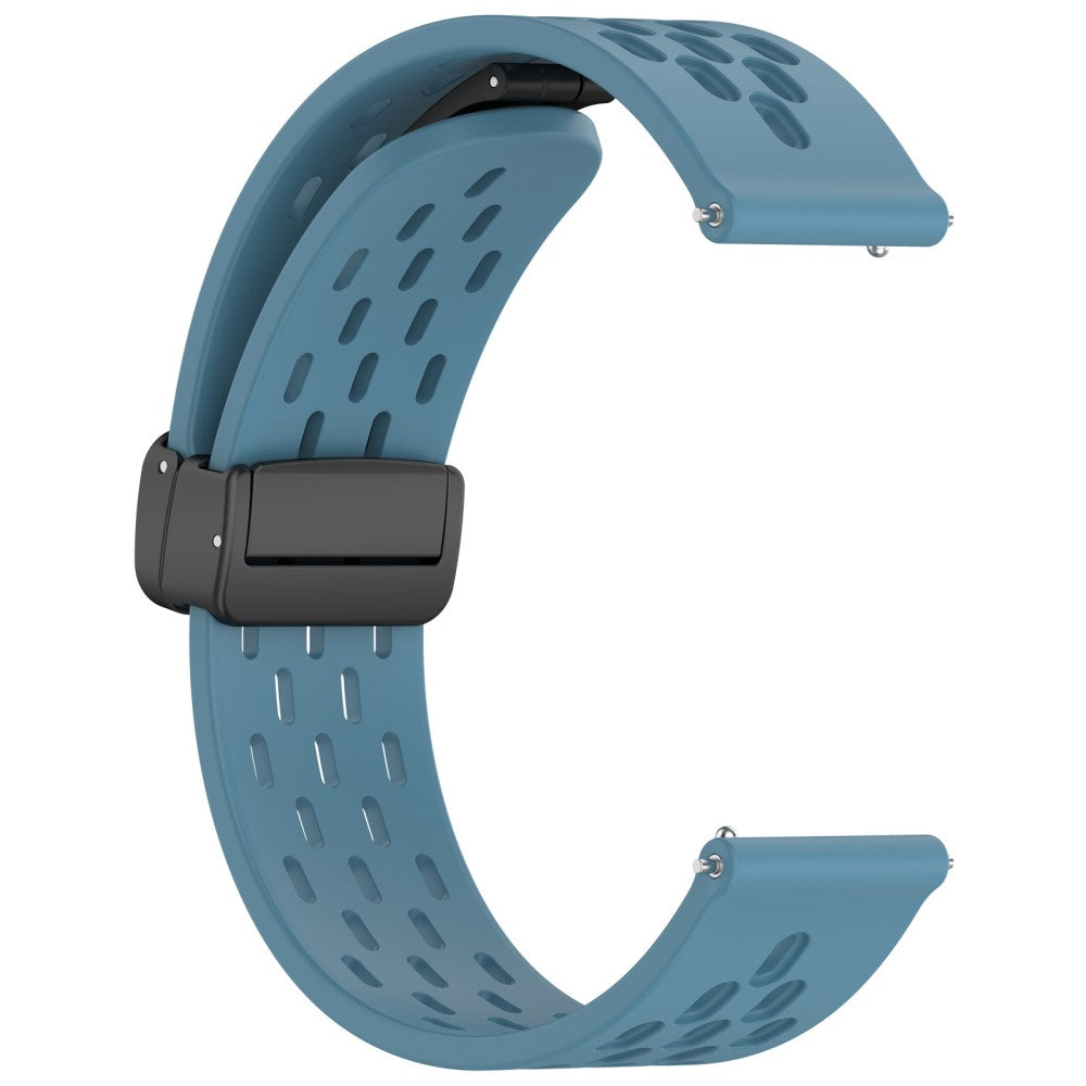 Helt Vildt Cool Metal Og Silikone Universal Rem passer til Smartwatch - Blå#serie_4