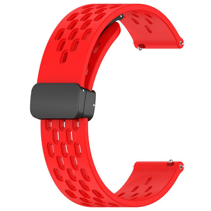 Helt Vildt Cool Metal Og Silikone Universal Rem passer til Smartwatch - Rød#serie_5