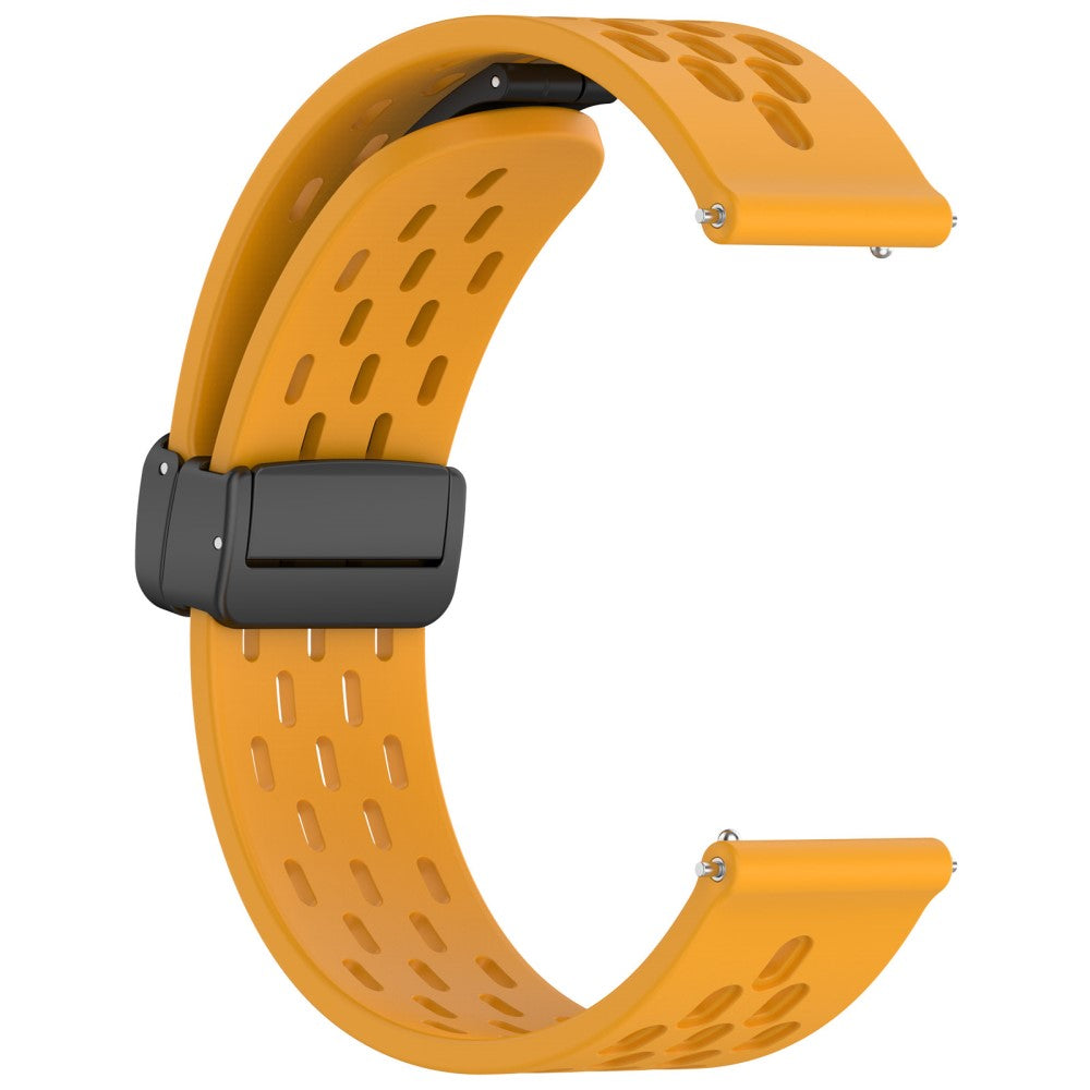 Helt Vildt Cool Metal Og Silikone Universal Rem passer til Smartwatch - Gul#serie_6