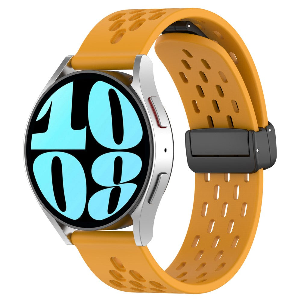 Helt Vildt Cool Metal Og Silikone Universal Rem passer til Smartwatch - Gul#serie_6