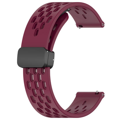 Helt Vildt Cool Metal Og Silikone Universal Rem passer til Smartwatch - Rød#serie_7