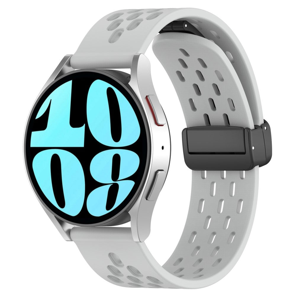 Helt Vildt Cool Metal Og Silikone Universal Rem passer til Smartwatch - Sølv#serie_9